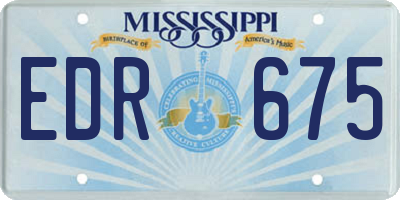 MS license plate EDR675