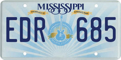 MS license plate EDR685