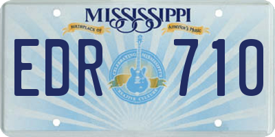 MS license plate EDR710