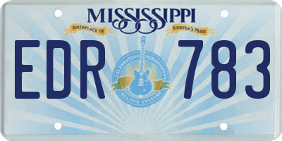 MS license plate EDR783