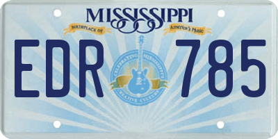 MS license plate EDR785