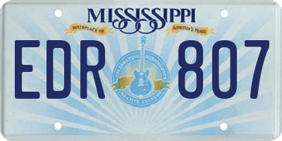 MS license plate EDR807