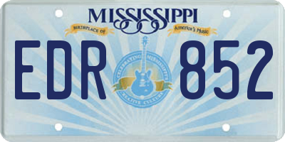 MS license plate EDR852