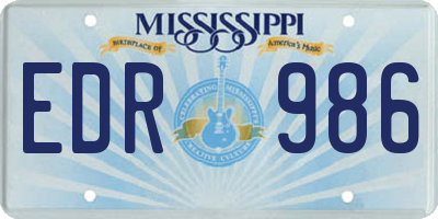 MS license plate EDR986