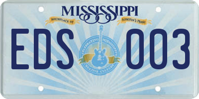 MS license plate EDS003