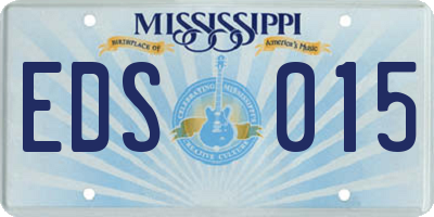 MS license plate EDS015
