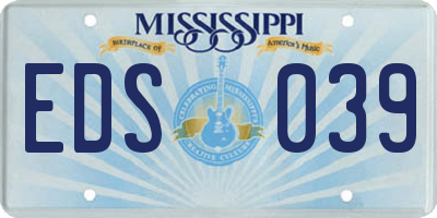 MS license plate EDS039