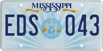 MS license plate EDS043