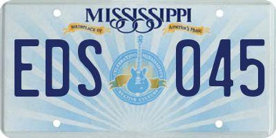 MS license plate EDS045