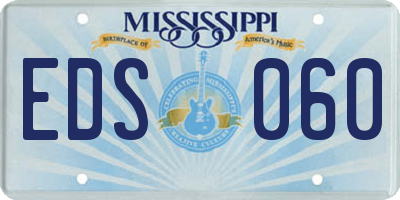 MS license plate EDS060