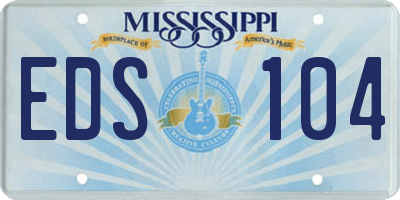 MS license plate EDS104