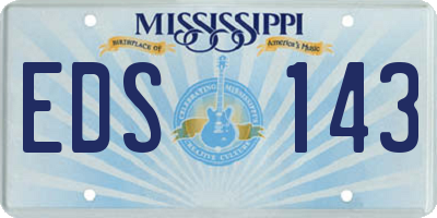 MS license plate EDS143