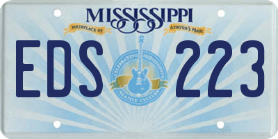 MS license plate EDS223