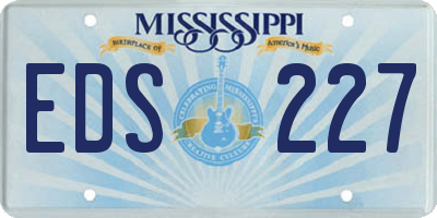 MS license plate EDS227
