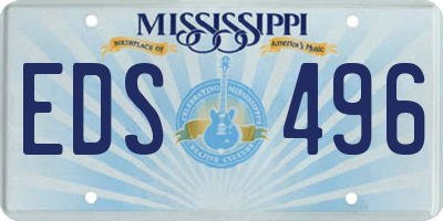 MS license plate EDS496