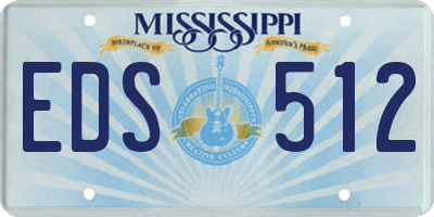MS license plate EDS512