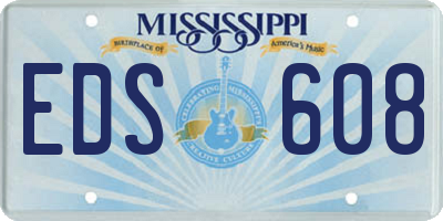 MS license plate EDS608