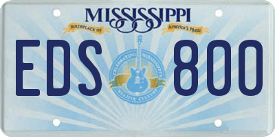 MS license plate EDS800