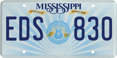 MS license plate EDS830