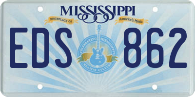 MS license plate EDS862