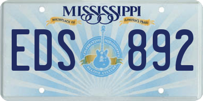 MS license plate EDS892