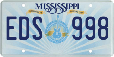 MS license plate EDS998