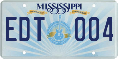 MS license plate EDT004