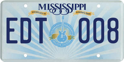 MS license plate EDT008