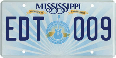 MS license plate EDT009