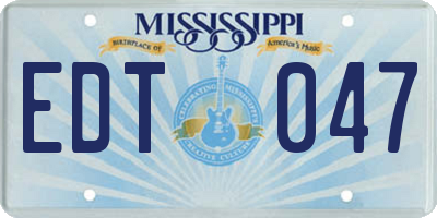 MS license plate EDT047