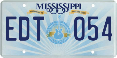 MS license plate EDT054
