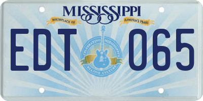 MS license plate EDT065