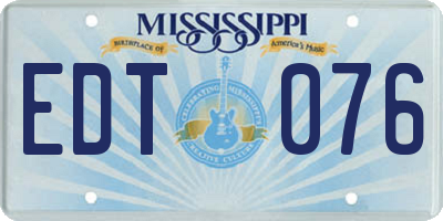MS license plate EDT076