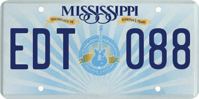 MS license plate EDT088