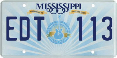 MS license plate EDT113