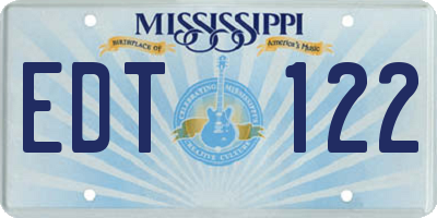 MS license plate EDT122