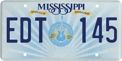 MS license plate EDT145