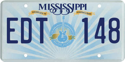 MS license plate EDT148