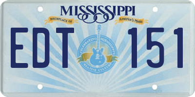 MS license plate EDT151
