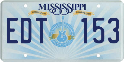 MS license plate EDT153