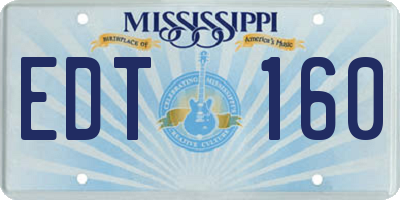 MS license plate EDT160