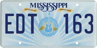 MS license plate EDT163