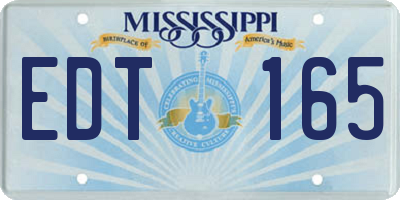 MS license plate EDT165