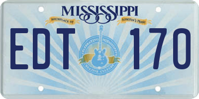 MS license plate EDT170