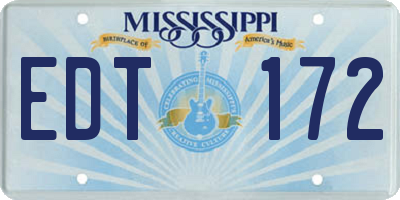MS license plate EDT172