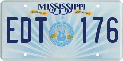 MS license plate EDT176