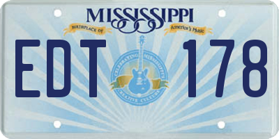 MS license plate EDT178