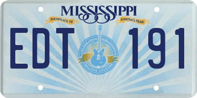 MS license plate EDT191