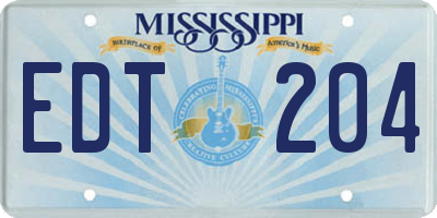 MS license plate EDT204