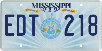MS license plate EDT218